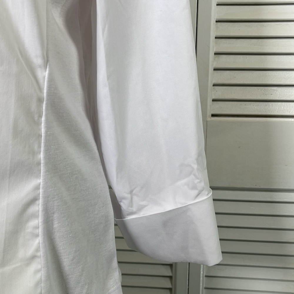 New: Zac & Rachel. Bottom down women’s shirt, color: White. Size: L.Woven + Knit - Picture 4 of 15